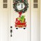 Christmas Door Hanging Sign Decorations, Merry Grinchmas Truck Wreath for Front Door, Wooden Door Signs of a Christmas Tree with a Dog Porch Wall Indoor Outdoor Holiday Decorations